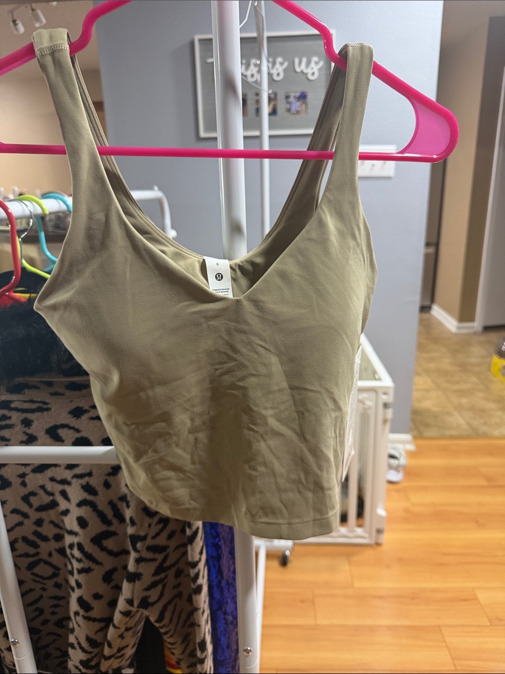 lululemon athletica Olive Scoop Neck Crop Tank